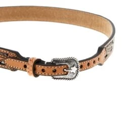 MF 3/4in. Floral Tooled With White Underlay Hat Band -Western Cowboy Store 0275205 03