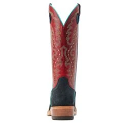 Ariat Women's Futurity Boon Black Roughout Crimson Top Boot -Western Cowboy Store 10044402 03