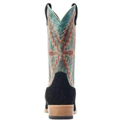Ariat Men's Futurity Showman Black Roughout Turquoise Top Cowboy Boot -Western Cowboy Store 10044498 04