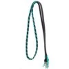 Rafter T Ranch Company Leather Barrel Rein With Turquoise Braid -Western Cowboy Store 106103 default l