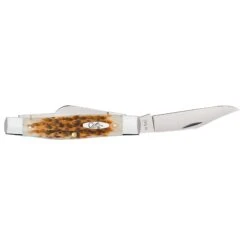 Case Amber Bone SS - Peach Seed Jig Large Stockman -Western Cowboy Store 10724 C SP Knife 099 6375 SS LargeStockman PT03