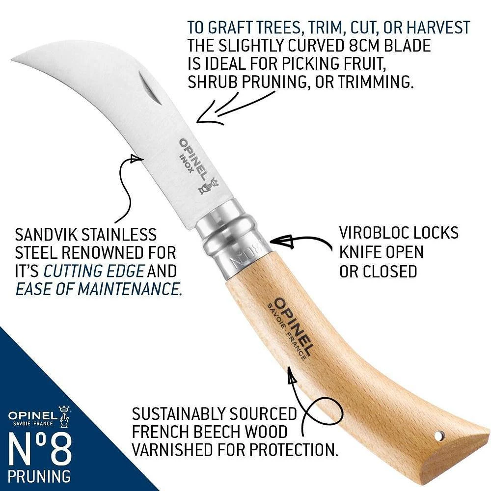 Opinel Usa Inc. No 8 Pruning Knife 113140 4 Opinel Usa Inc. No 8 Pruning Knife 113140 - Image 2