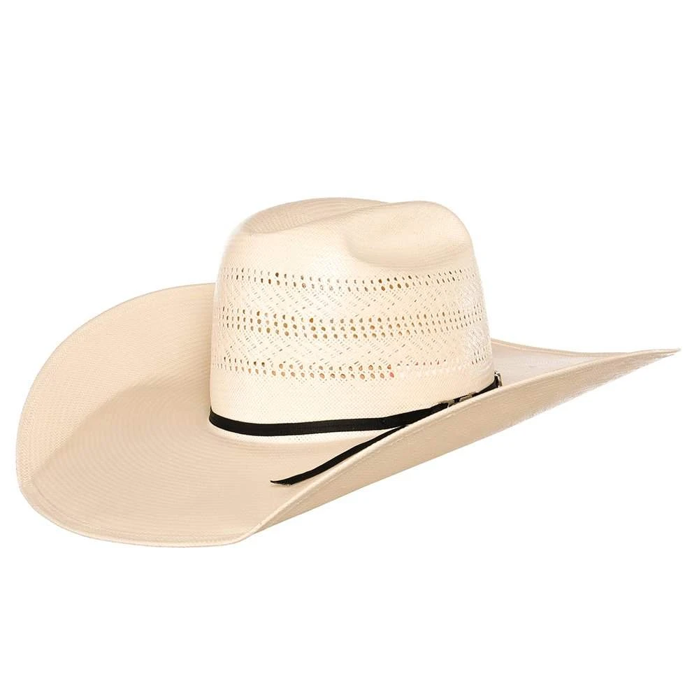American Hats Triple Fancy Vented Ivory 5in. Brim Straw Hat 3 American Hats Triple Fancy Vented Ivory 5in. Brim Straw Hat
