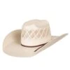 American Hats Ivory And Tan Wide Vent 4 1/4in. Brim Round Oval Straw Cowboy Hat -Western Cowboy Store 117262 default l