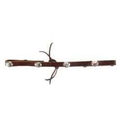 Austin Accent Inc. Brown Leather Tie Hat Band With Oval Conchos