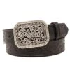 Women's Ariat® Rhinestone Filigree Black Tooled Belt