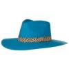 Women's M+F Turquoise With Leopard Band Fashion Hat -Western Cowboy Store 131481 default l