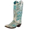 Corral Women`s Corral White/Turquoise Embroidered Boot -Western Cowboy Store 142361 default l