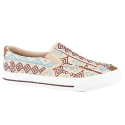Roper Footwear Women's Roper Angel Fire Tan Aztec Canvas Slip On