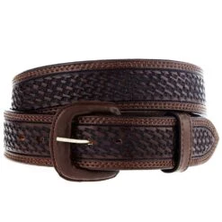 Vogt Silversmiths Chocolate Basket Weaved Belt