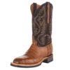 Lucchese Men's Lucchese Rudy Saddle Caiman 12in. Chocolate Cowhide Top Barn Boot