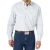 Wrangler Men's George Strait Sea Blue Plaid Two Pocket Buttondown -Western Cowboy Store 150121 default l