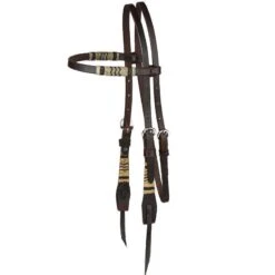 Martin Saddlery Rawhide Braided Browband Chocolate Headstall