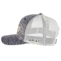 Ariat Heather Gray/Off White Shield Mesh Back Cap -Western Cowboy Store 1504908 3