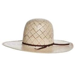 American Hats 5050 Sand Patchwork 4 1/4in Brim Open Crown Straw Cowboy Hat