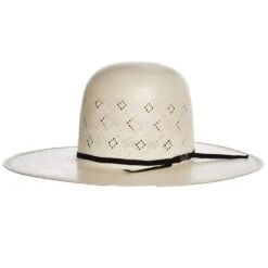 American Hats AHC TC8900 2 Cord Black Band 4 1/4in. Brim Open Crown Straw Cowboy Hat