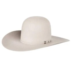 Rodeo King 7X Silver Belly Open Crown 4-1/2in. Brim Self Banded Felt Cowboy Hat