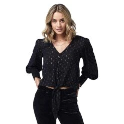 Wrangler Women's Retro Black Punchy Button Up Blouse