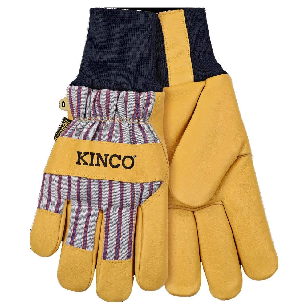 Kinco Gloves Lined Pigskin Leather Gloves W/Knit Wrist 3 Kinco Gloves Lined Pigskin Leather Gloves W/Knit Wrist