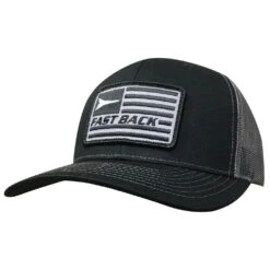 Fast Back Black And Grey Flag Patch Cap