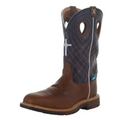 Twisted X Womens Brown 11in Navy Alloy Toe Work Boot