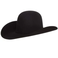 American Hats AHC 100X Black Self Band 4 1/4in. Brim Open Crown Felt Cowboy Hat
