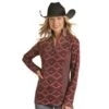 Panhandle Women's Powder River Aztec Quarter Zip Pullover -Western Cowboy Store 157800 default l