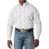 Wrangler Men's George Strait White Printed Long Sleeve Button Down
