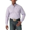 Wrangler Men's George Strait Collection Long Sleeve Shirt Purple Aqua