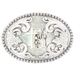 M&F Cowboy Prayer Scroll Buckle
