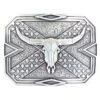 M&F Square Plate Steer Skull Buckle -Western Cowboy Store 15940 default l