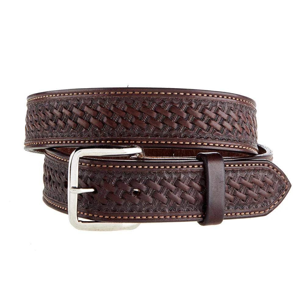 Texas Saddlery Chocolate Basket Stamp Belt 3 Texas Saddlery Chocolate Basket Stamp Belt