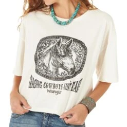 Wrangler Women's Retro Chasing Cowboys Cropped Tee