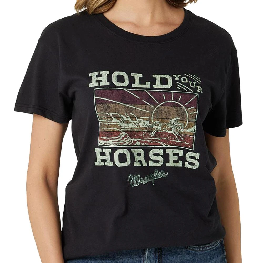 Wrangler Women's Hold Your Horses Boyfriend Tee 3 Wrangler Women's Hold Your Horses Boyfriend Tee