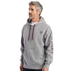 Ariat Men's Logo Hoodie Heather Grey