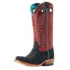 Ariat Women's Futurity Boon Black Roughout Crimson Top Boot -Western Cowboy Store 162888 default l