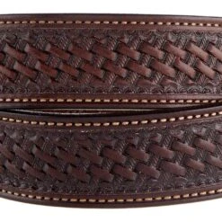Texas Saddlery Chocolate Basket Stamp Belt 5 Texas Saddlery Chocolate Basket Stamp Belt -Western Cowboy Store 1C45 2