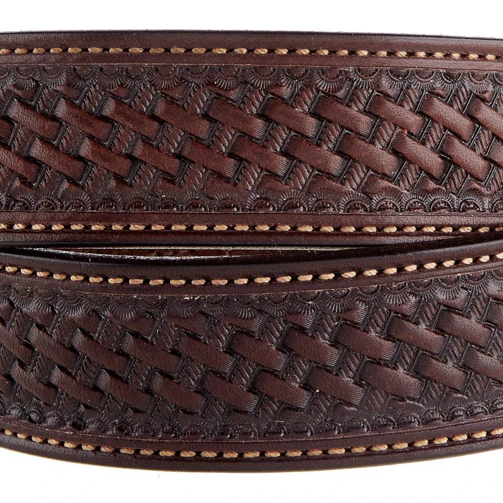 Texas Saddlery Chocolate Basket Stamp Belt 4 Texas Saddlery Chocolate Basket Stamp Belt - Image 2