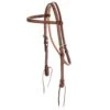 NRS Chocolate Roughtout Browband Headstall W/Pink Buckstitch