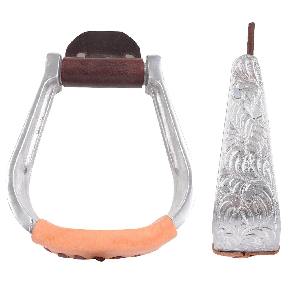 Martin Saddlery Aluminum & Leather Tread 2in Stirrup 3 Martin Saddlery Aluminum & Leather Tread 2in Stirrup