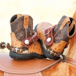 Jerry Beagley Braiding Company Three Cross Toddler Spurs With Strap