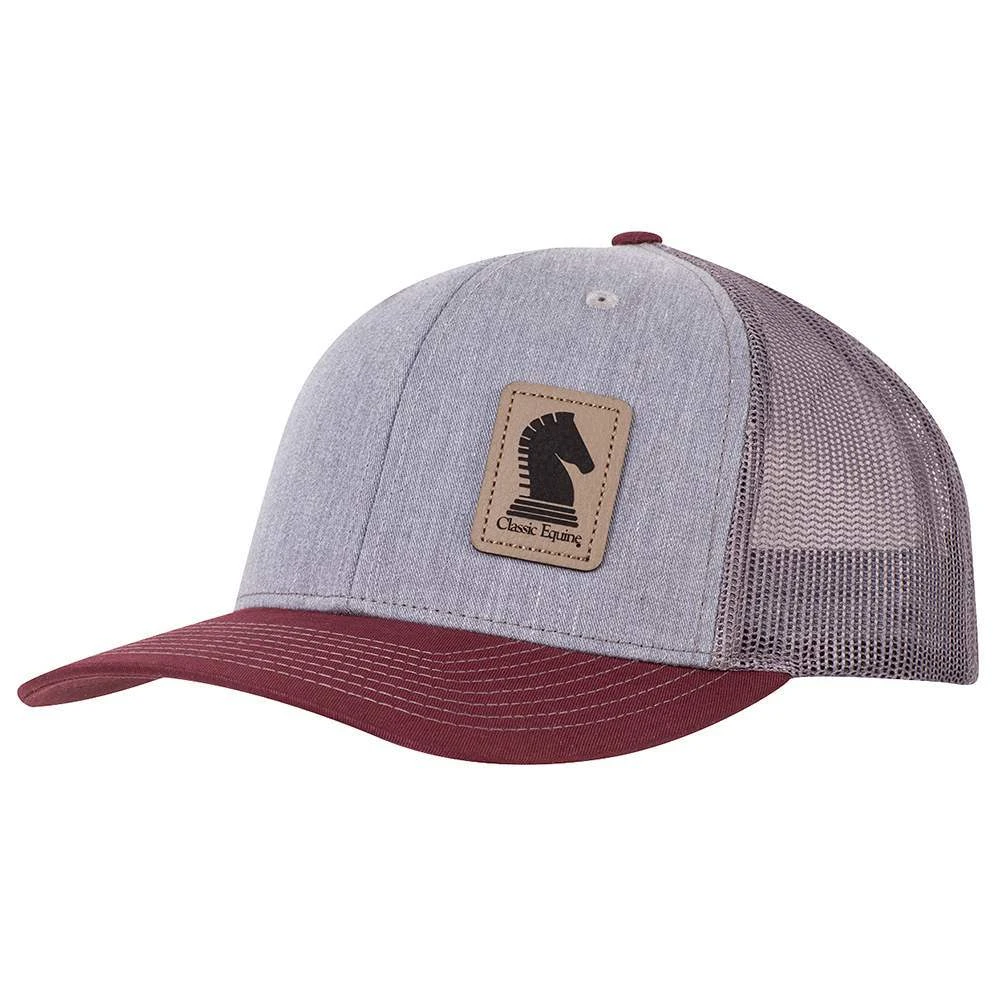 Classic Grey And Maroon Leather Patch Logo Cap 3 Classic Grey And Maroon Leather Patch Logo Cap