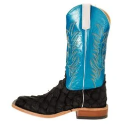 Anderson Bean Men's Matte Black Bass Boots 13in. Blue Luster Top Boot -Western Cowboy Store 323501 2