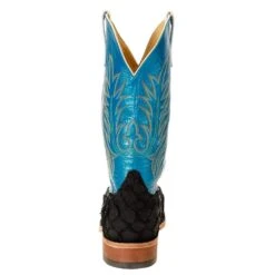 Anderson Bean Men's Matte Black Bass Boots 13in. Blue Luster Top Boot -Western Cowboy Store 323501 3