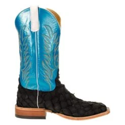 Anderson Bean Men's Matte Black Bass Boots 13in. Blue Luster Top Boot -Western Cowboy Store 323501 4