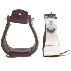 Partrade Trading Corporation Open Range 3 /4in. Dark Wood Monel Stirrups -Western Cowboy Store 330563 1