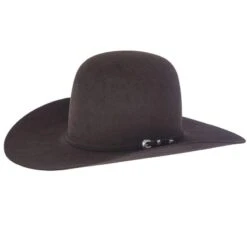 Rodeo King 7X Black Open Crown Felt Cowboy Hat