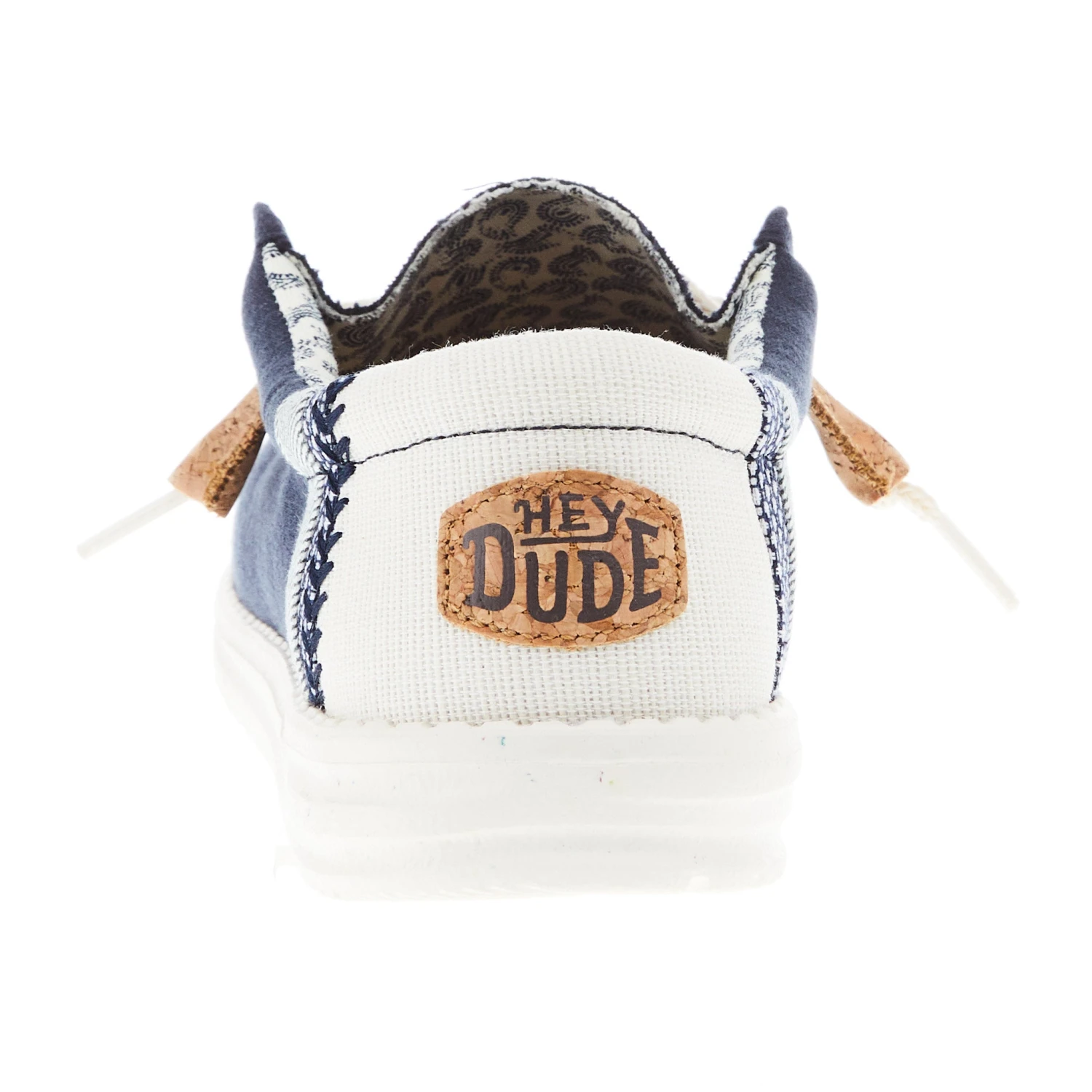 Heydude Men's Hey Dude Wally Linen Natural Navy Shoe 5 Heydude Men's Hey Dude Wally Linen Natural Navy Shoe - Image 3