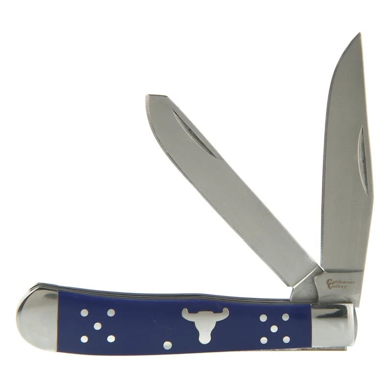 Cattlemans Cutlery Blue Trapper Pocket Knife 3 Cattlemans Cutlery Blue Trapper Pocket Knife