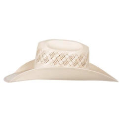 American Hats Ivory And Tan Wide Vent 4 1/4in. Brim Round Oval Straw Cowboy Hat -Western Cowboy Store 6300S2CCHOC42RO 21
